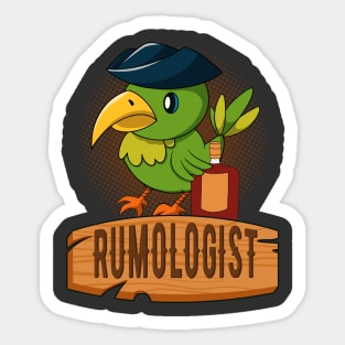 Rumologist Funny Pirate Parrot Rum Lover Sticker